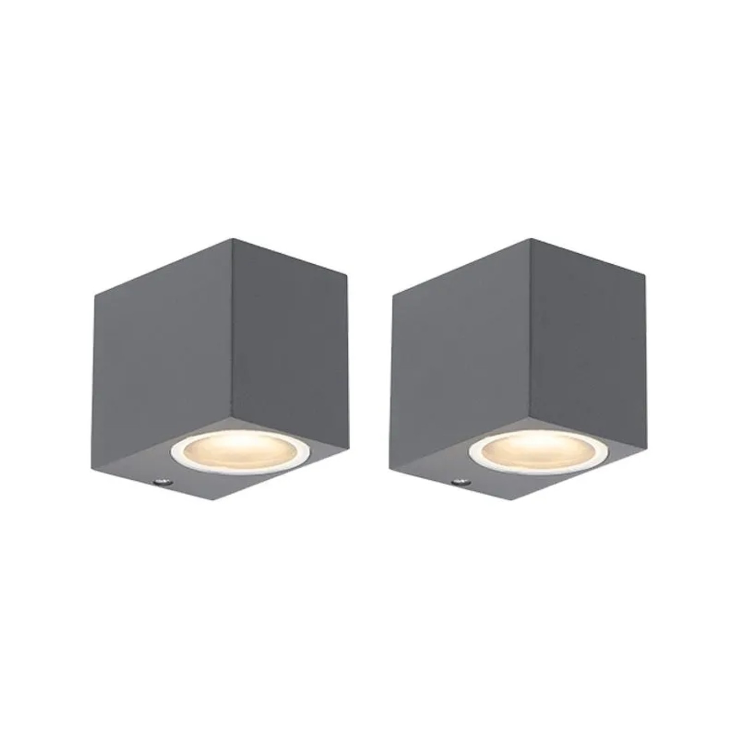 QAZQA Set mit 2 Modernen Wandleuchten Anthrazit IP44 Baleno I