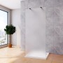Duschparadies Walk-in Duschwand 77.7x200cm aus 10mm Sicherheitsglas, Milchglas-Optik, in modernem Bad.