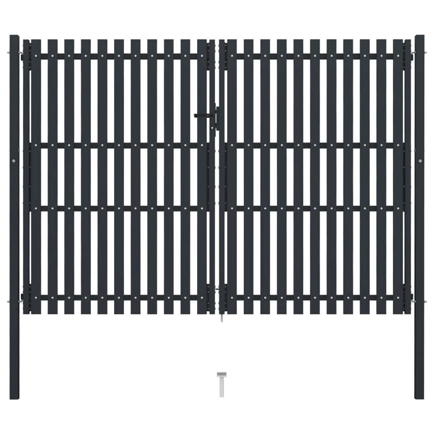 vidaXL Doppelflügel Zauntor Stahl 306x200 cm Anthrazit 146355 günstig online kaufen