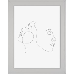 Weißer MDF-Bilderrahmen Malmo 30x40 cm mit abstrakter Linienzeichnung.