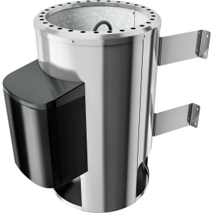 Karibu Saunaofen 3,6 kW PnP Set mit Steinen und Steuerung Easy aus Edelstahl.