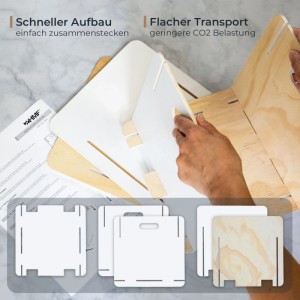 HMF 3740-25CM-01 Aufbewahrungsbox Holz Zusammenstecken 25cm Weiß