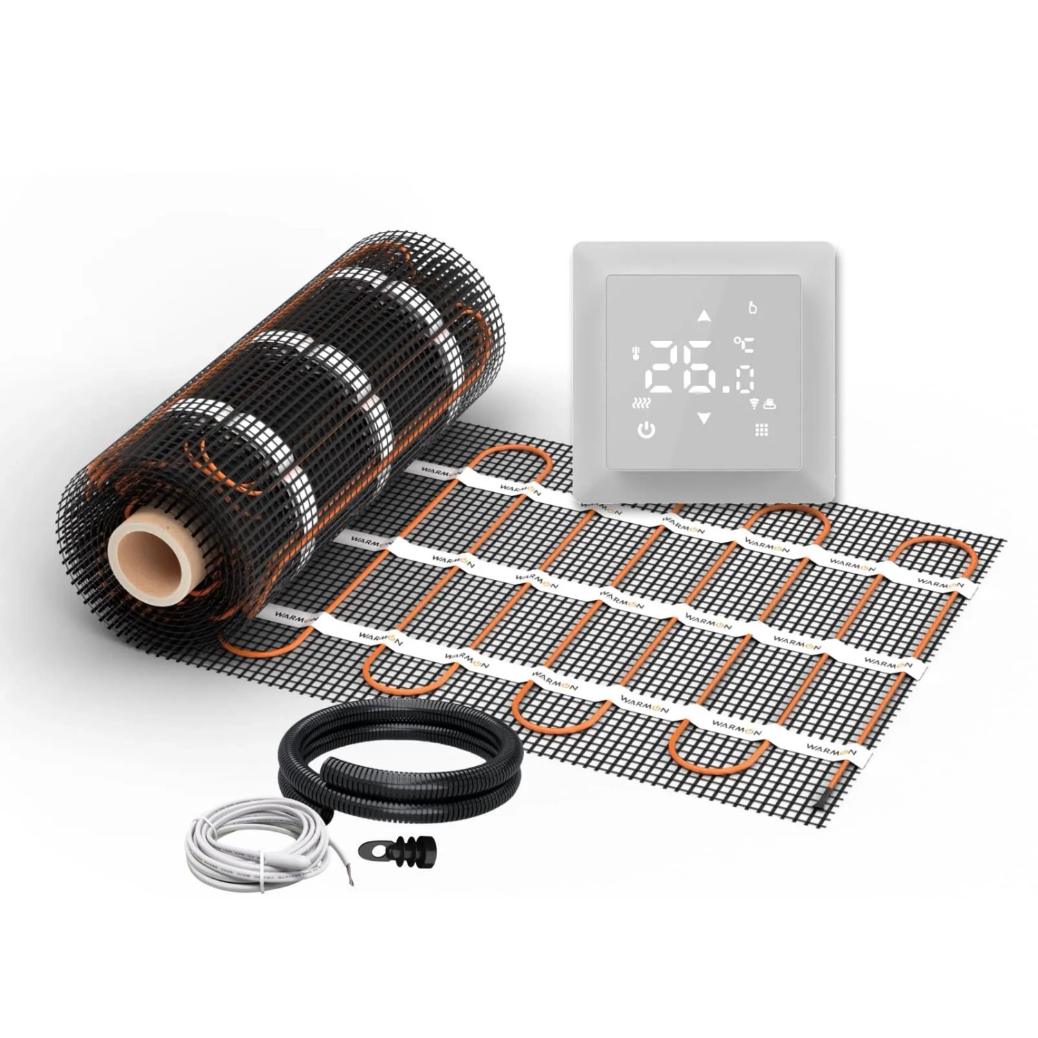 WARMON Fußbodenheizung Elektrisch CLASSIC 150 W/m² mit Thermostat TS 100 WiFi Weiß 5 m²