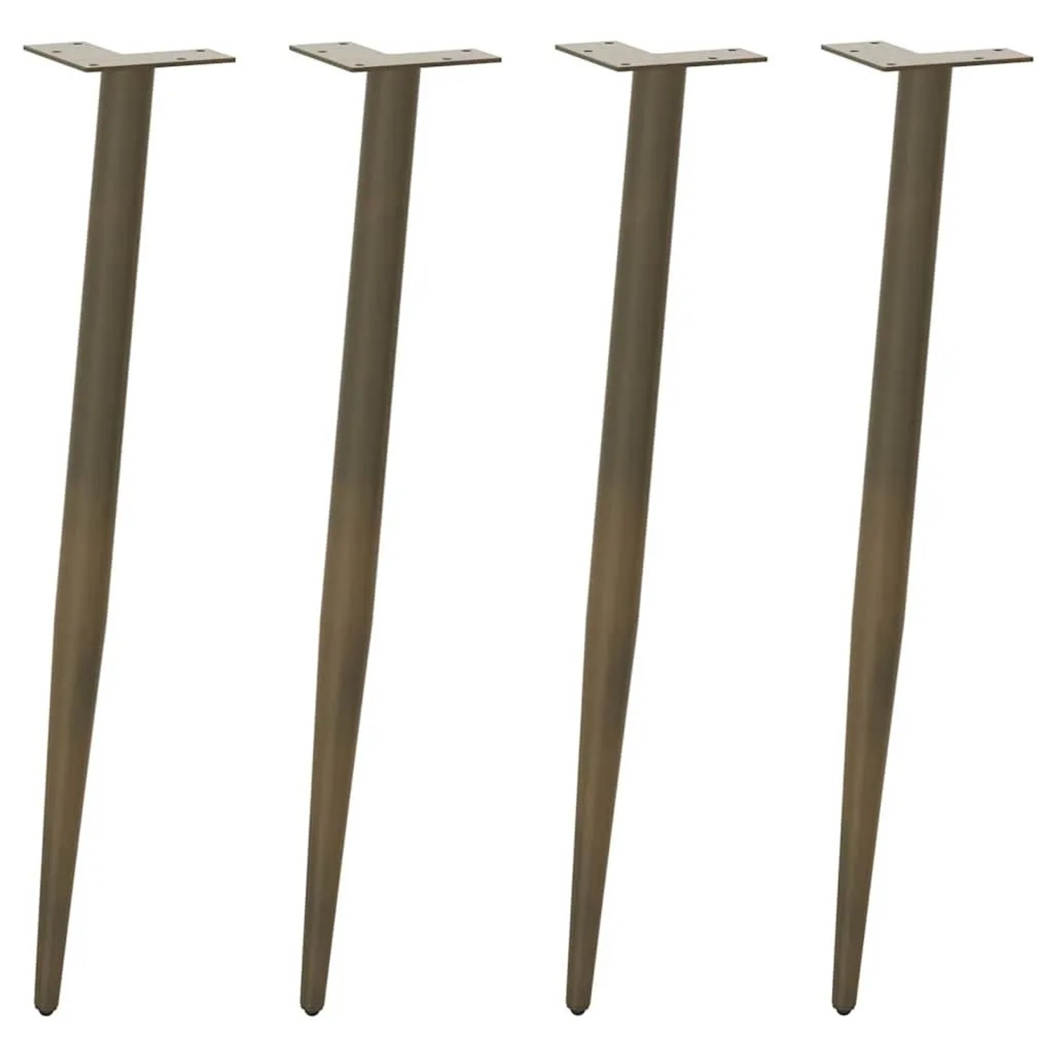 vidaXL Konsolentisch Beine Konische Form 4 Stk Naturstahl 72-73cm Stahl 401 günstig online kaufen