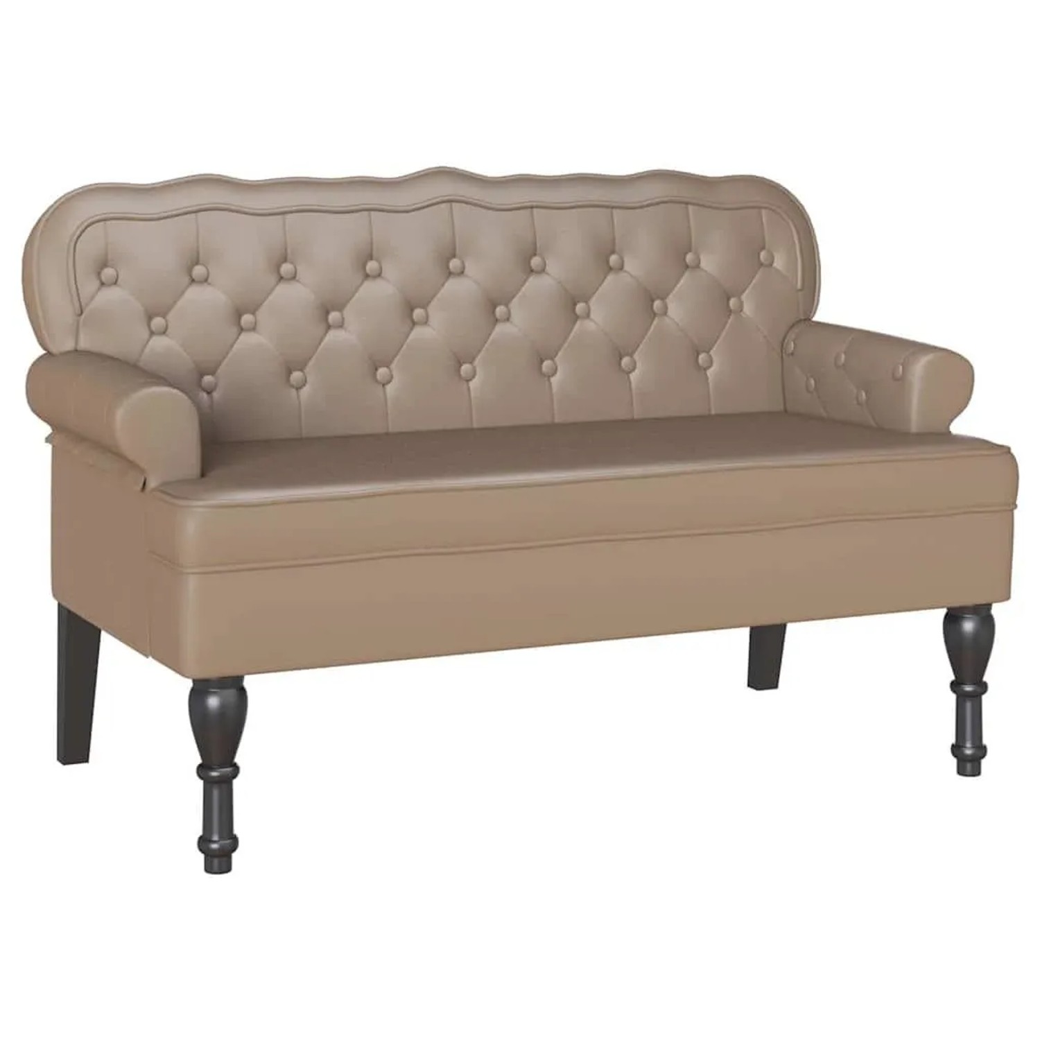 vidaXL Chesterfield Bank Cappuccino 119,5 x 64,5 x 75 cm Kunstleder 42019298