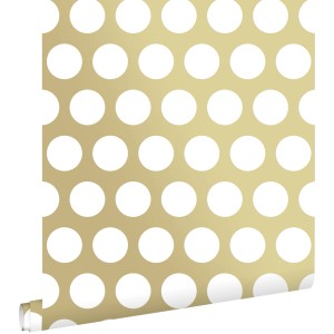 ESTAhome Tapete Große Punkte Gold Und Weiß 53 Cm X 1005 Cm 139116