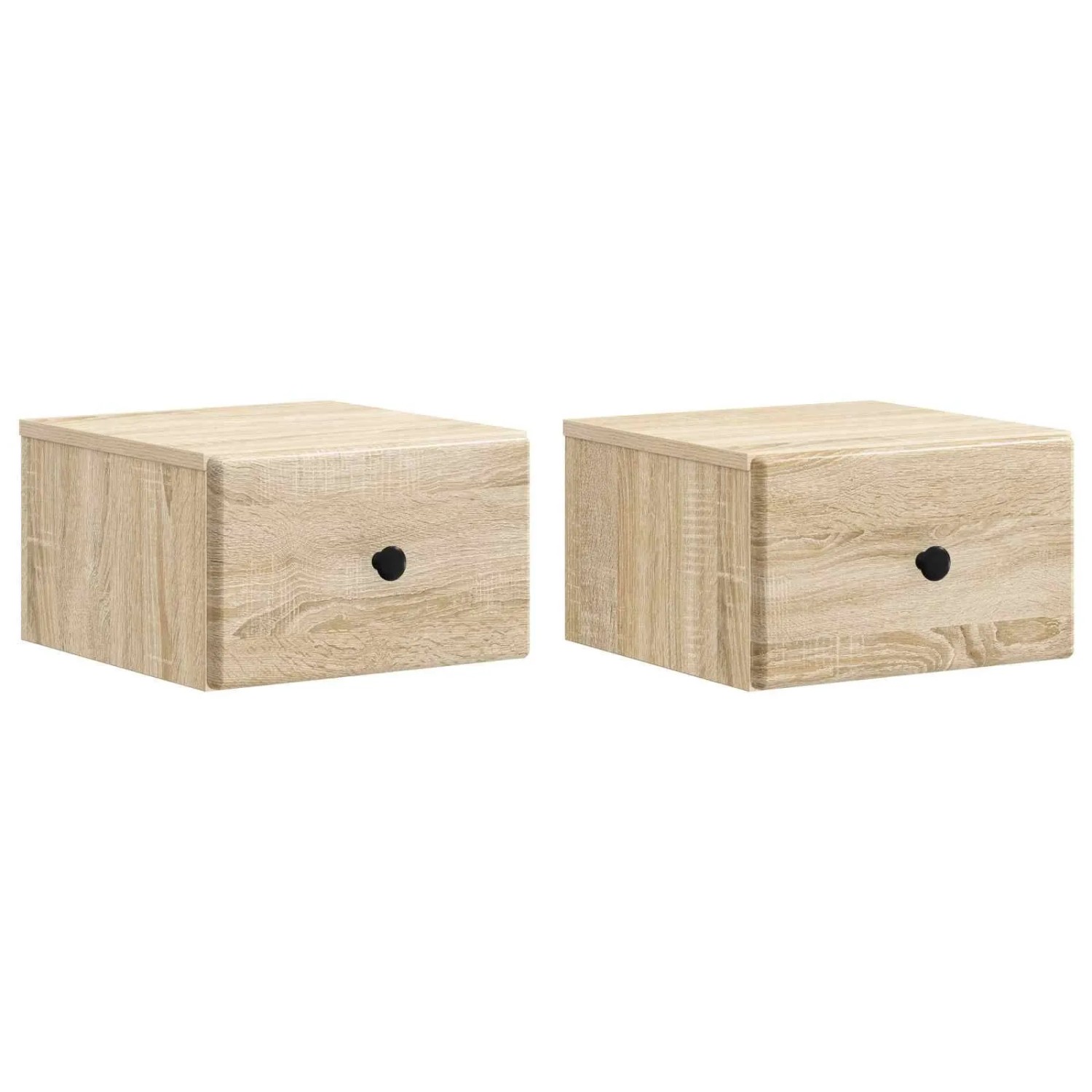 vidaXL Wandmontierter Nachttisch 2 Stk Sonoma-Eiche 34,5 x 33 x 20 cm 899110