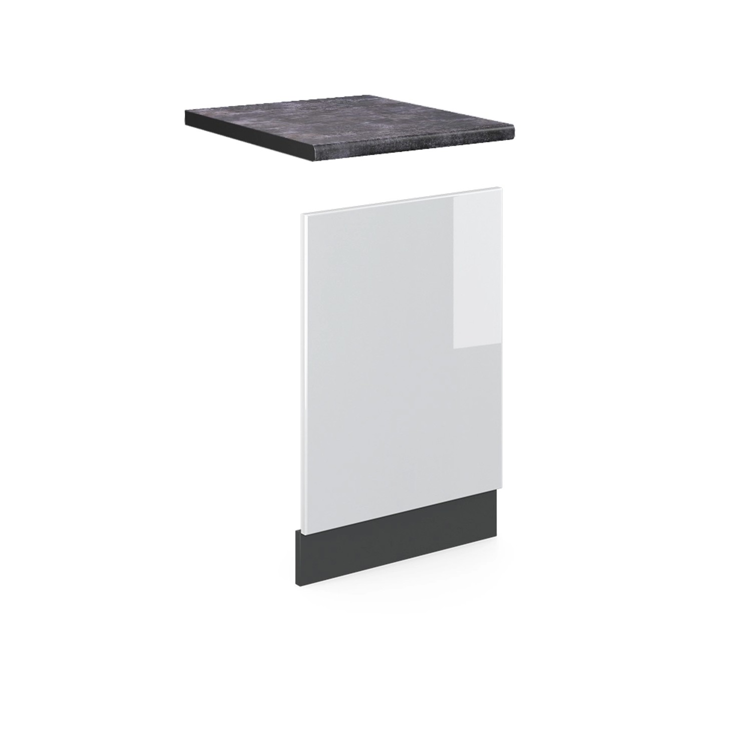 Vicco Frontblende R-Line Weiß Hochglanz/Anthrazit 45 cm AP Anthrazit günstig online kaufen