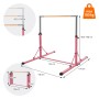 Pinkes, faltbares Gymnastik Turnreck, höhenverstellbar 95,5-150cm, belastbar bis 100kg. Ideal für Sport & Fitness.