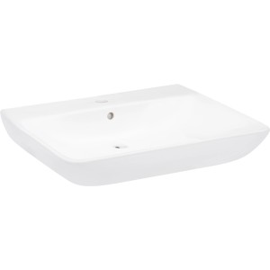 Weißes, eckiges Verosan Waschbecken Rivo Square, 65,5 cm, unterfahrbar für barrierefreies Bad.