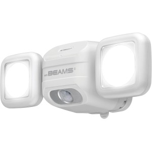 Weißer Mr.Beams Batteriefluter MBN3000 mit Sensor, ein LED Außenstrahler.