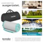 Tectake Airtrack Trainingsmatte mit Tasche und Luftpumpe, grau-blau, für Camping und Sport.