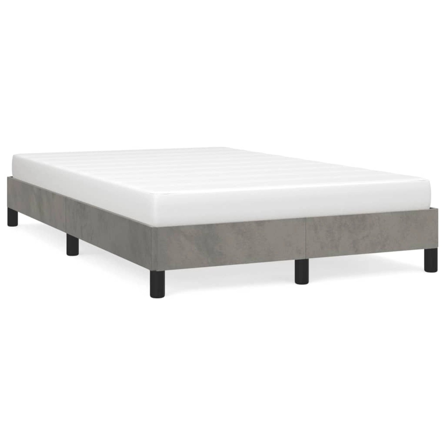 vidaXL Bettgestell ohne Matratze Hellgrau 120x190 cm Samt 379502 günstig online kaufen