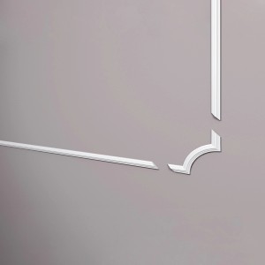 NOEL & MARQUET Eckelement-Set, 4 weiße Zierelemente für Paneele, 15,3x1,3x15,3 cm.