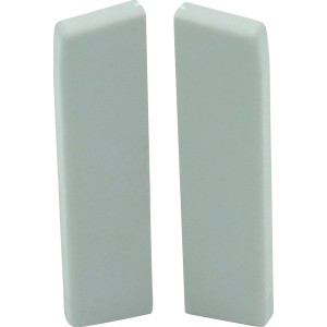 Endkappen für Teppicheinklebeleiste 50, silbergrau, aus Kunststoff (2 Stück).