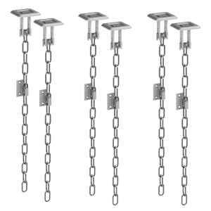 Basi Gitterrostsicherung GS 70, 3er Set für Kellerschächte, Einbruchschutz mit Kette und Halteplatte.