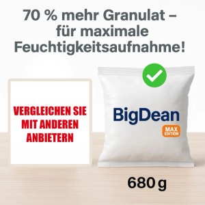BigDean 8 Stück Luftentfeuchter Nachfüllpack Maxi Beutel Je 680 Gramm Luftentfeuchter Granulat Entfeuchter Nachfüllpack