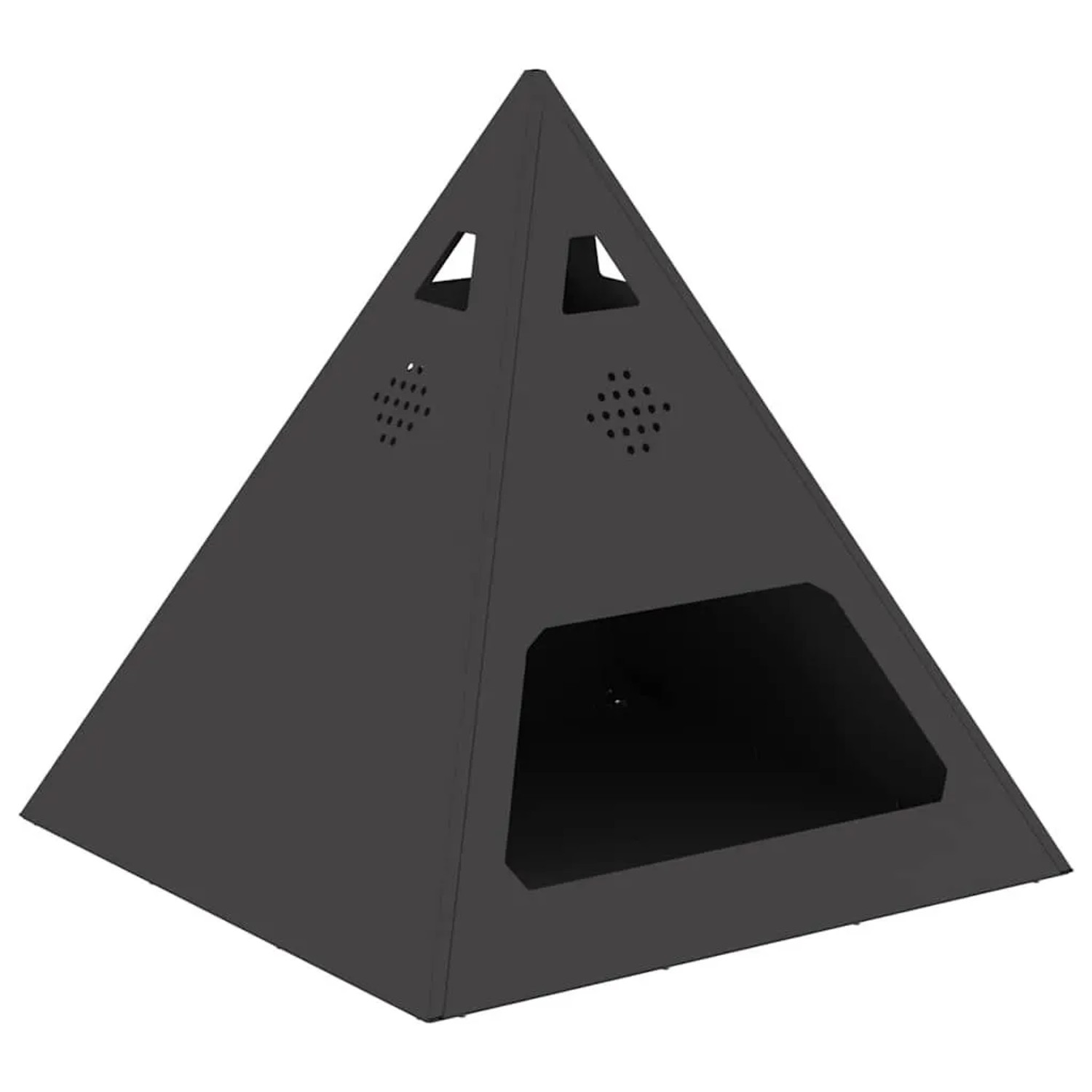 vidaXL Feuerstelle Schwarz 50 x 50 x 51 cm Stahl 858952