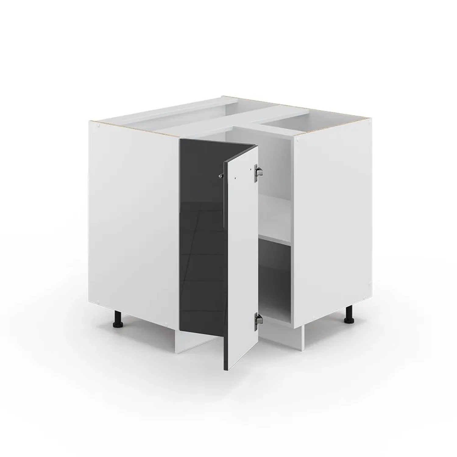 Vicco Eckunterschrank Fame-Line Anthrazit Hochglanz Weiß 81 cm AP Eiche