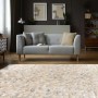MeGusta Flachflor Teppich Fátima in Silber/Leder, 160x230 cm im Wohnzimmer.