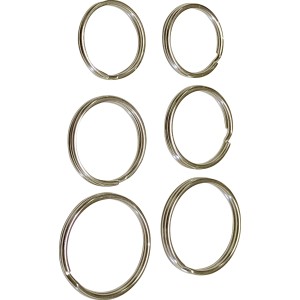 Keymax Schlüsselringe, 6er-Pack, silber, in drei Größen für Türschlösser & Türtechnik.
