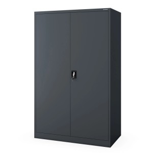 Jan Nowak Metall-Büroschrank JAN II D600 in Anthrazit, abschließbarer Aktenschrank mit zwei Türen.