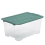 Rotho Aufbewahrungsbox Evo Safe, 44 l, Mistletoe Green, mit Deckel.