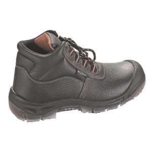 Sicherheitsstiefel Job Basic S3, schwarz-orange, Größe 42, aus Leder mit Stahlkappe.