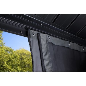 Sojag Vorhang-Set für Messina Pavillon 12x20, mit Reißverschluss und Befestigungsclips.