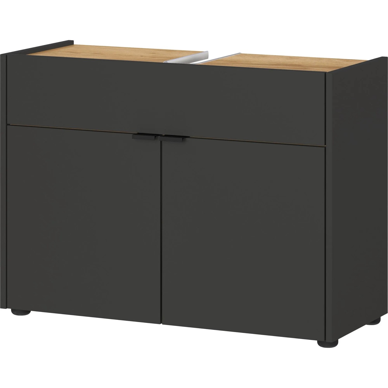 Germania Waschbeckenunterschrank Forano 4497 Graphit Eiche 80 cm x 60 cm x 34 cm
