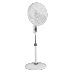 Weißer CASAFAN Standventilator Greyhound SV 45-10 mit höhenverstellbarem Korb.