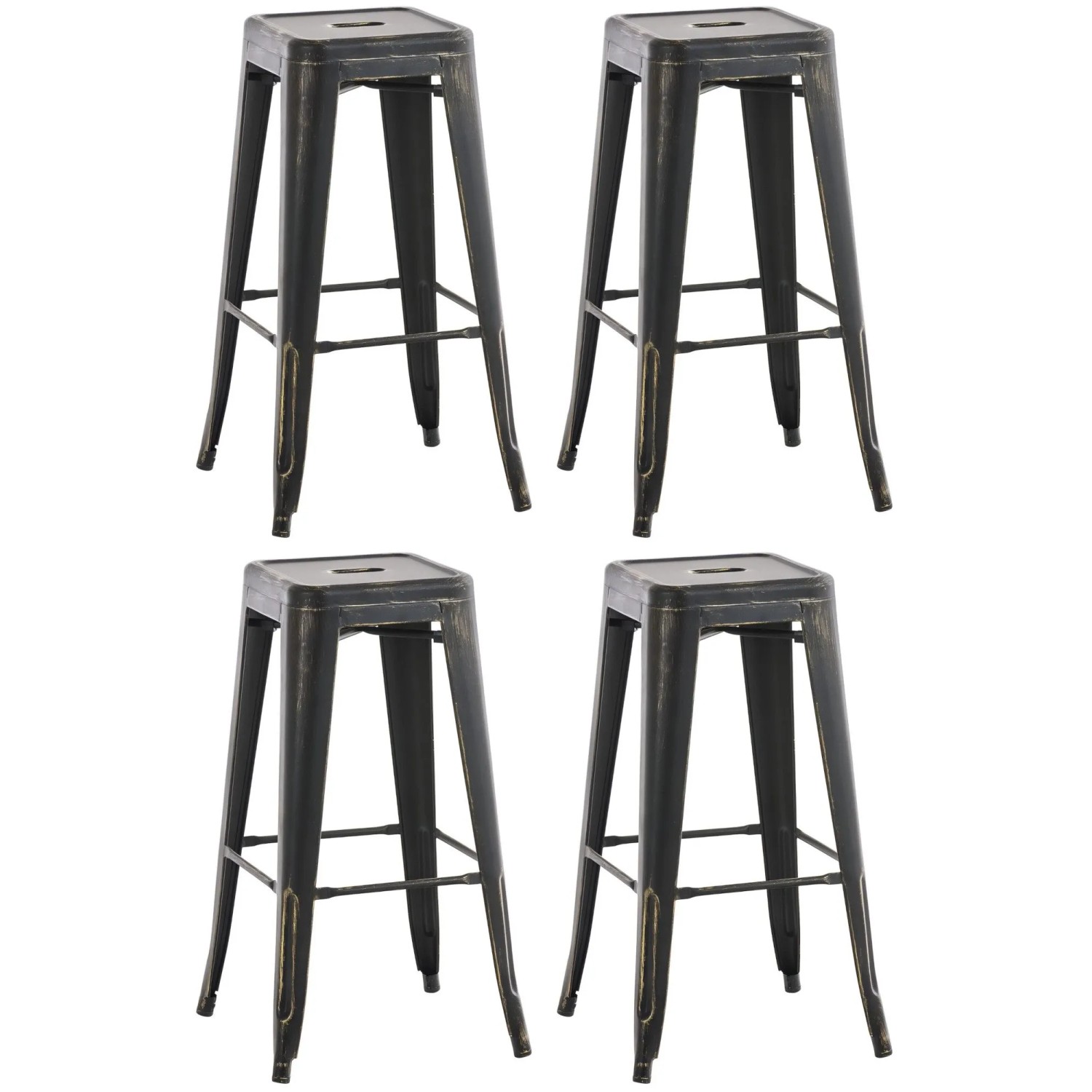CLP 4er Set Barhocker Joshua Schwarz-Gold