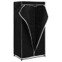 vidaXL Kleiderschrank, schwarz, 75x50x160 cm, mit Stoffbezug und Reißverschluss.