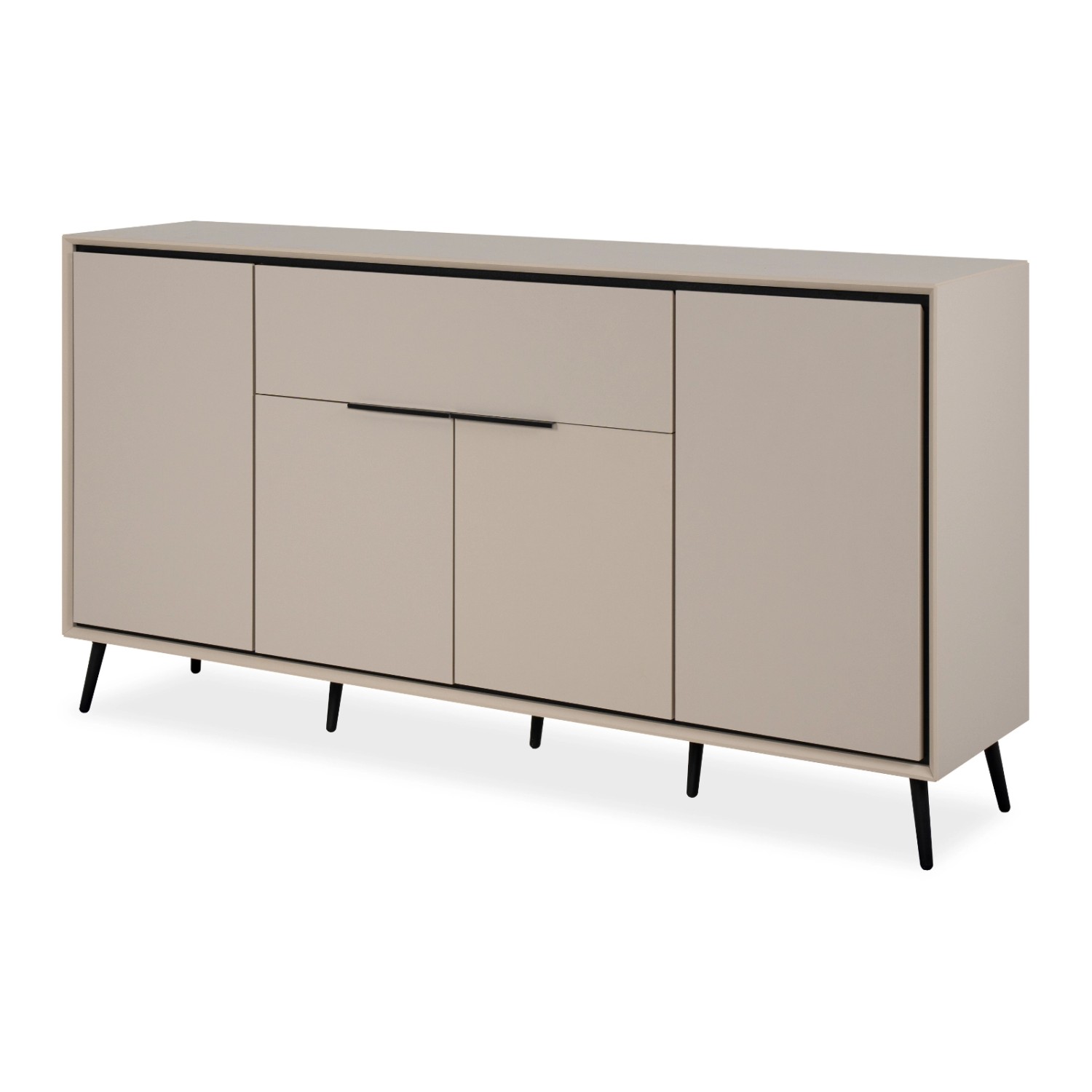 Furn.Design Sideboard Sand und Schwarz 175 cm mit Soft-Close-Funktion Brebb günstig online kaufen