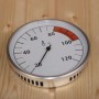 Karibu Thermometer Classic für Sauna, Messbereich bis 120°C, verchromter Rahmen.