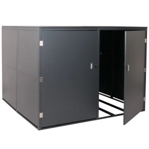 PROREGAL Fahrradgarage 4er 160x222x208cm Abschließbar Metall Anthrazit