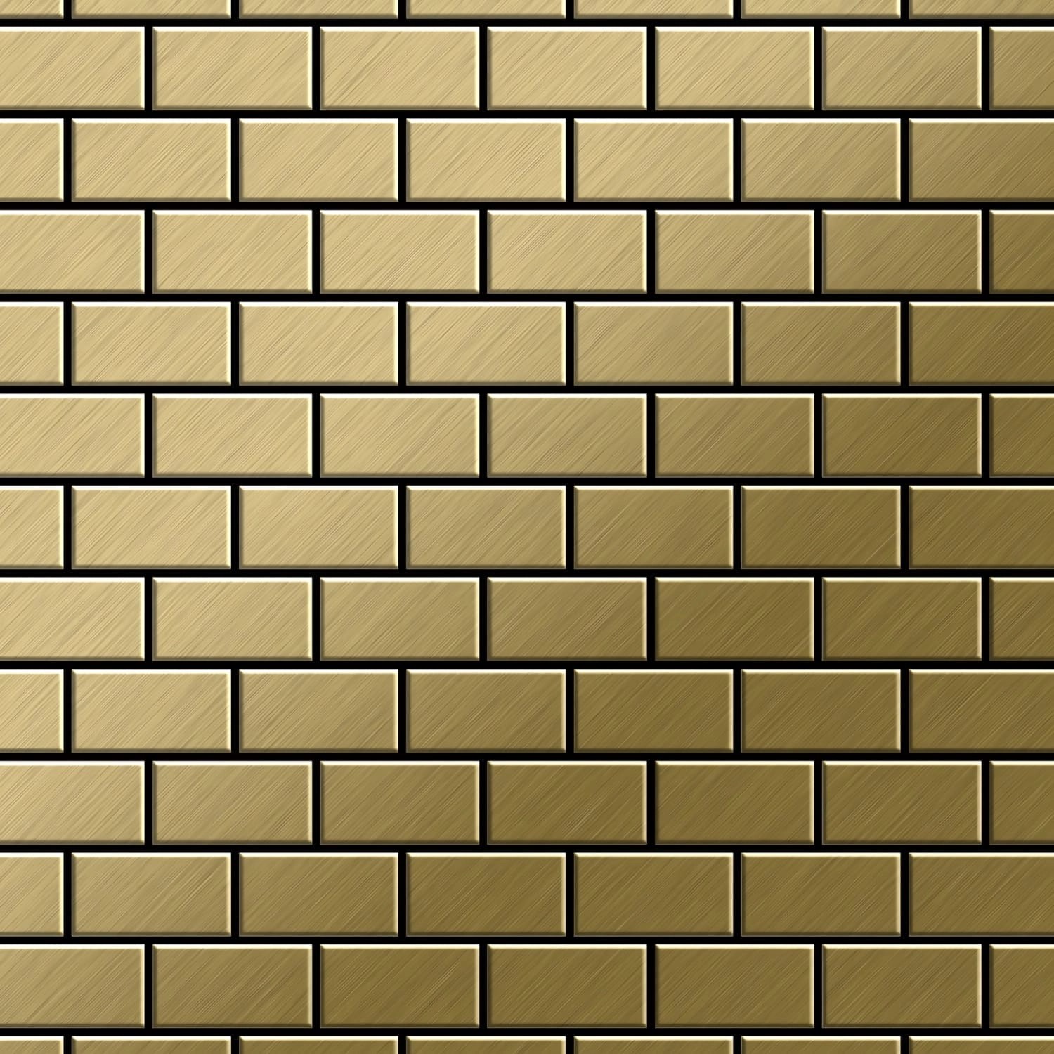 ALLOY Mosaik Fliese Massiv Metall Titan Gebürstet Gold 1,6mm Stark House-ti günstig online kaufen