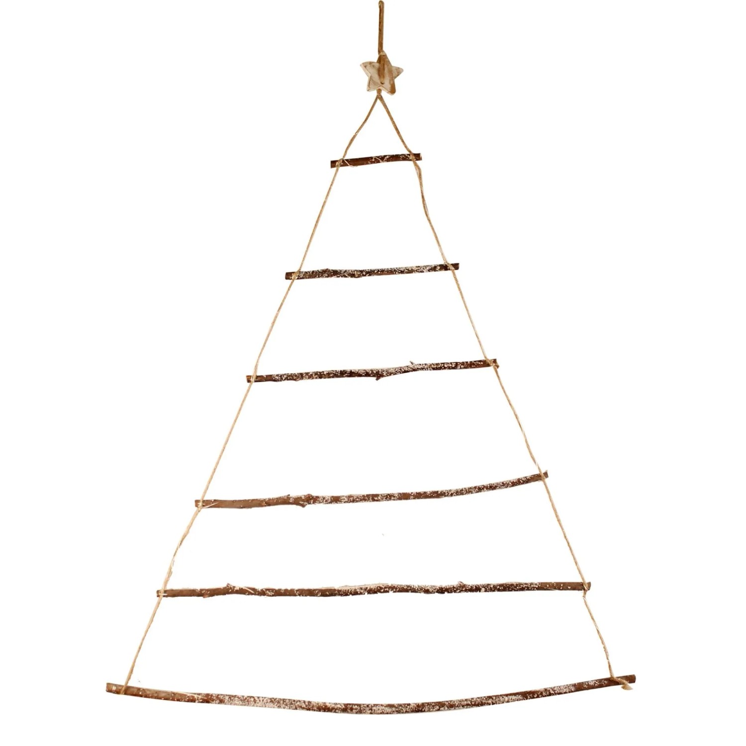 Lex Wandbaum aus Holz 40 LED Lichterkette Batterie Deko mit Holzstern Innen günstig online kaufen