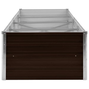 Braunes vidaXL Garten-Hochbeet aus Stahl, 320x80x45 cm. Ideal für Garten, Balkon oder Terrasse.