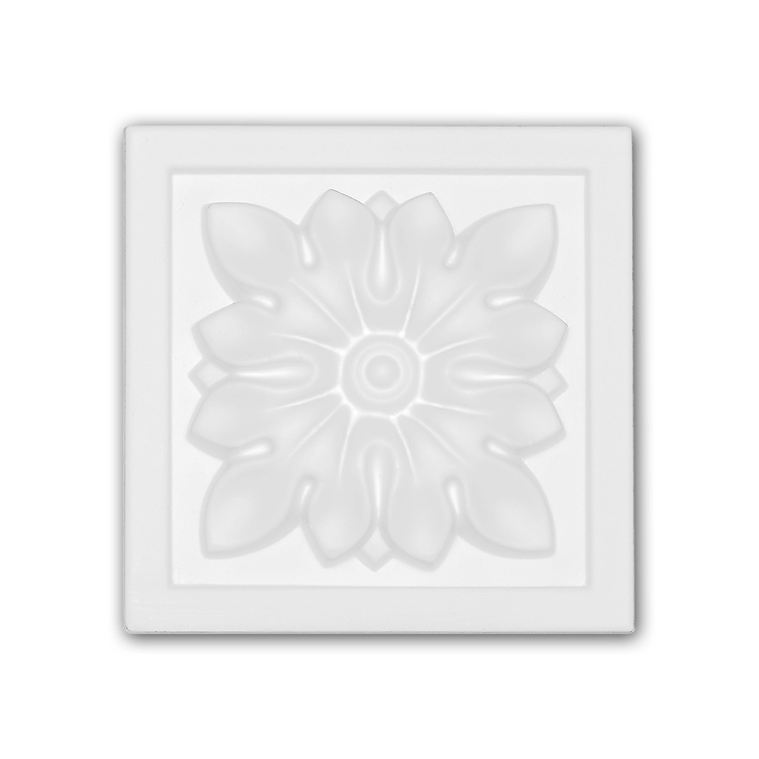 PROFHOME 154017 Zierelement Türumrandung Stuckdekor aus Polyurethan 8,6 cm x 8,6 cm x 2,7 cm Weiß