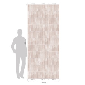 Grosfillex Wandpaneel Element 3D Optik Vertical Tiles Rose, 260x37,5cm, Dekor-Paneel