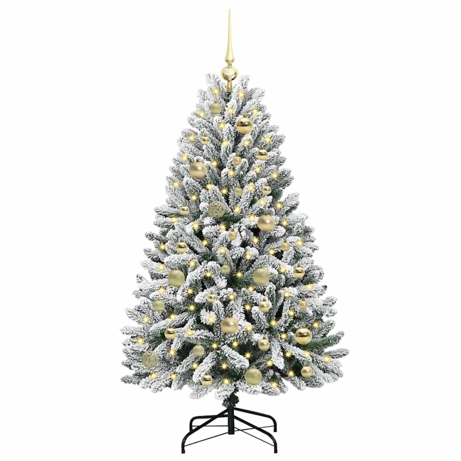 vidaXL Künstlicher Weihnachtsbaum Grün und Weiß 120 cm PVC und Metall 3395734