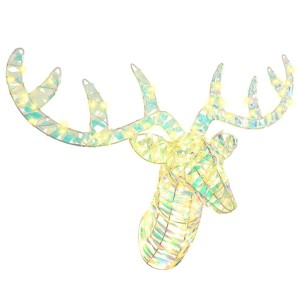 vidaXL Rentier Zieh Schlitten Warmweiß 60 cm PET 42019065