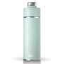 Mintfarbene Ninja Thirsti Trinkflasche (530 ml) aus Edelstahl mit silbernem Deckel.
