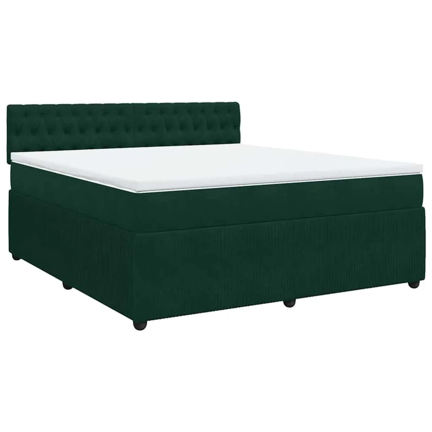 vidaXL Boxspringbett mit Matratze Dunkelgrün 180x200 cm Samt 3290115 günstig online kaufen