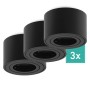 Oktaplex Lile S 3er Set, schwarze LED Aufbauspots aus Aluminium für Deckeneinbau.
