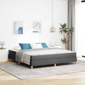 vidaXL Boxspringbett Dunkelgrau 180 x 200 cm Stoff 3398585