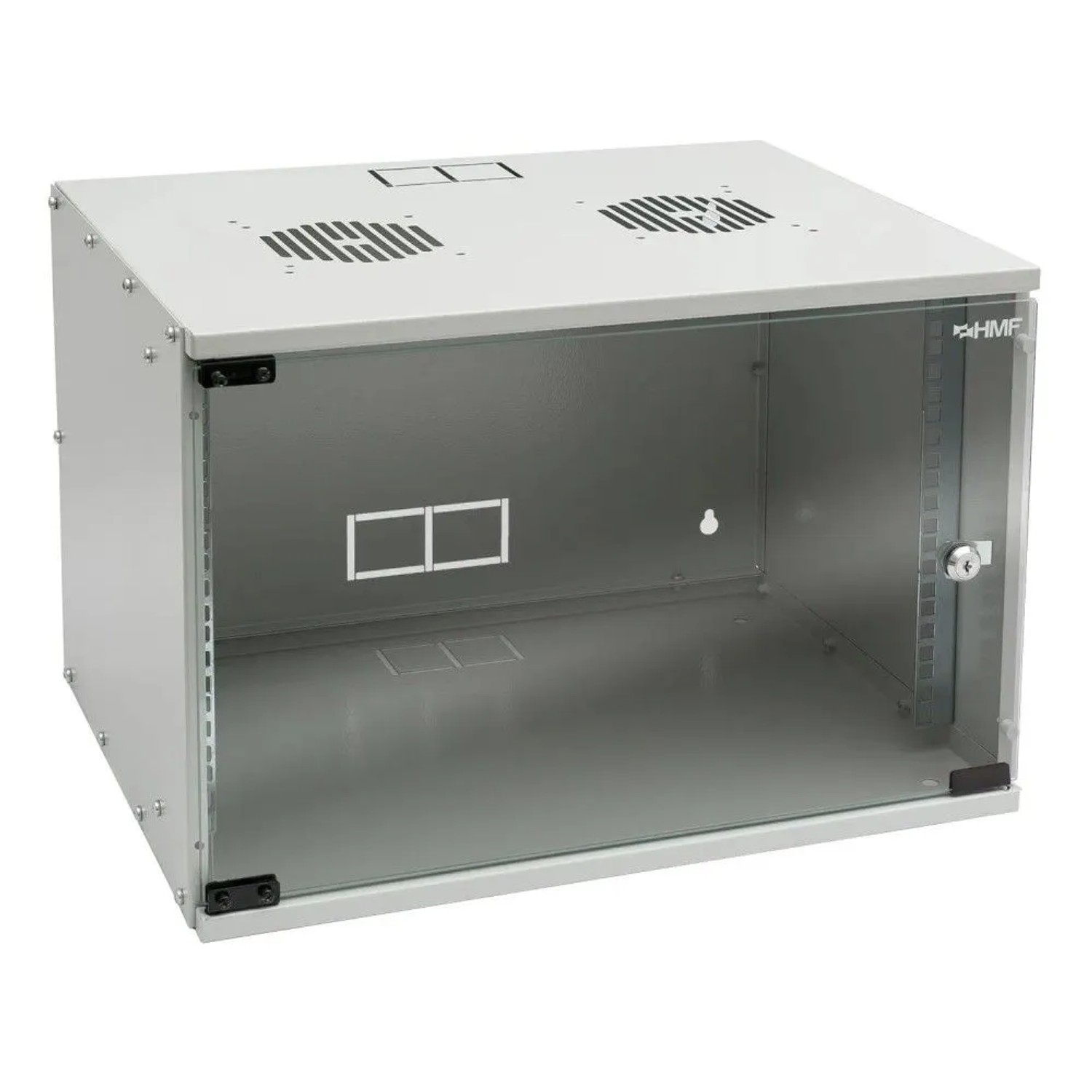 HMF 65707-07 Serverschrank Netzwerkschrank 7HE Unmontiert 19 Zoll Rack Lichtgrau
