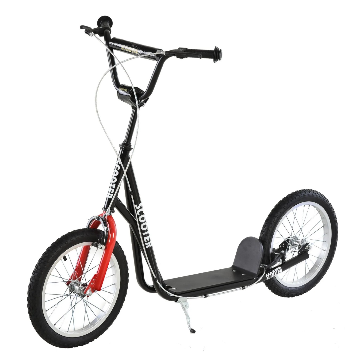 HOMCOM Kinderroller mit Luftreifen Handbremse 16 Zoll