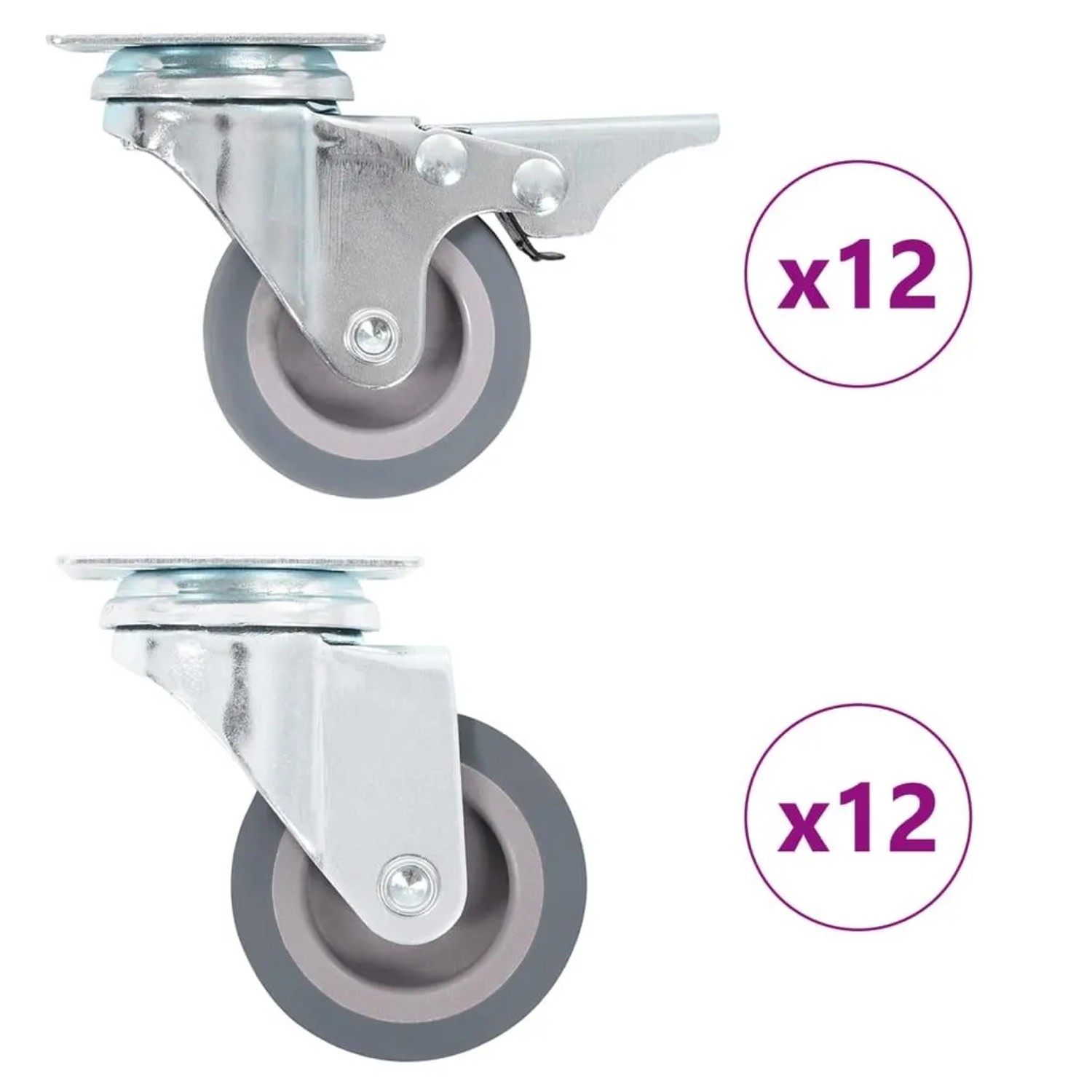 vidaXL 24 Stk Lenkrollen 50 mm 277914